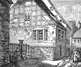 The Luther Celebration in Germany: Luther's father's house at Mansfeld, 1883. Creator: Unknown.