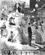 Sketches at the closing of the Fisheries Exhibition, 1883. Creator: Unknown.