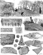 A Viking's tomb, lately discovered at Taplow Court, near Maidenhead, 1883. Creator: Unknown.