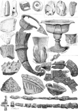 Relics found in the Viking's Tomb at Taplow (second series), 1883. Creator: Unknown.