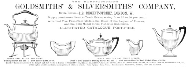 Goldsmiths' & Silversmiths' Company, 1883. Creator: Unknown.