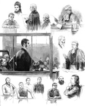 The Trial of Patrick O'Donnell at the Old Bailey for the murder of James Carey, 1883. Creator: Unknown.