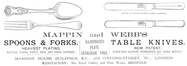 Mappin and Webb's Spoons & Forks, 1883. Creator: Unknown.