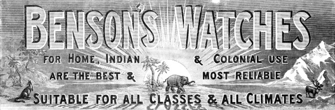 Benson's Watches, 1883. Creator: Unknown.