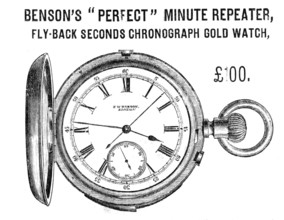 Benson's "Perfect" Minute Repeater Watch, 1883. Creator: Unknown.