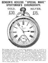 Benson's Keyless "Special Make" Sportsman's Chronograph, 1883. Creator: Unknown.
