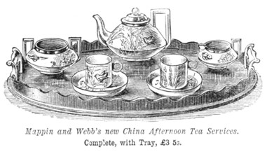 Mappin and Webb's new China Afternoon Tea Services, 1883. Creator: Unknown.