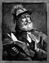 The Father of the Regiment, drawn by Davidson Knowles, 1883. Creator: Eugène Froment.