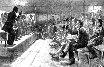 The Gasworkers’ Strike: Christmas Eve entertainment for gas stokers, 1890. Creator: Unknown.
