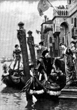 Morning of the Carnival at Venice in the Fifteenth Century, 1890. Creator: H. Baude.