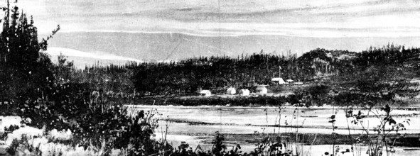 Lord Lonsdale’s travels in the Arctic regions of North America: Fort Norman, Mackenzie River, 1890. Creator: Unknown.
