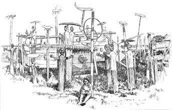 Lord Lonsdale’s travels in the Arctic regions: Esquimaux cemetery, Noumachock, Alaska, 1890. Creator: Unknown.