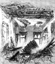 The Royal Palace of Laeken, Brussels, destroyed by fire: the King’s private room, 1890. Creator: P Naumann.