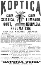 Advertisement for Koptica, 1890. Creator: Unknown.