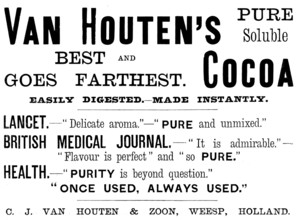 Advertisement for Van Houten’s Cocoa, 1890. Creator: Unknown.