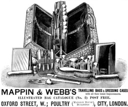 Advertisement for Mappin & Webb’s Travelling Bags & Dressing Cases, 1890. Creator: Unknown.