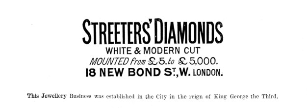 Advertisement for Streeters’ Diamonds, 1890. Creator: Unknown.
