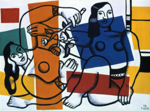 'Two Women Holding Flowers', 1954. Creator: Fernand Leger.