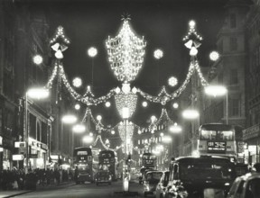 Christmas illuminations on Regent Street, West End, looking south to the Quadrant, London , 1970. Creator: Unknown.