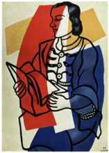 'Reading' (portrait of Nadia Leger, the artist's wife), 1949.  Creator: Fernand Leger.