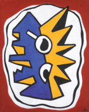 Composition sur fond rouge, 1945. Creator: Fernand Leger.