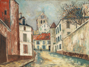 La Rue Montalant et l'église de Marizy-Sainte-Geneviève, 1911-1914. Creator: Maurice Utrillo.