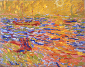 River landscape, c. 1907. Creator: Max Pechstein.