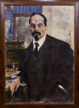 Portrait of Anatoly Vasilyevich Lunacharsky (1875-1933), 1920. Creator: Nikolay Feshin.