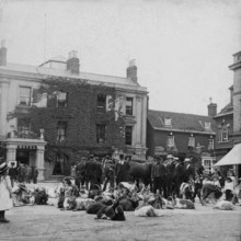 Goat market, possibly Ireland, 1895. Creator: Robert Augustus Henry L'Estrange.