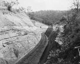 Toowoomba Range railway near Ballard's Camp, c1894. Creator: Poul C Poulsen.