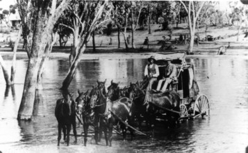Cobb and Co coach, Old Gympie Road, Kallangur, c1880s. Creator: Unknown.