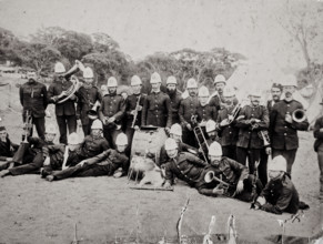 Royal NSW Regiment of Artillery band members, Middle Head, c1880s. Creator: Murphy.