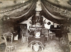 Camp at Balmoral, tent interior, c1890. Creator: Unknown.