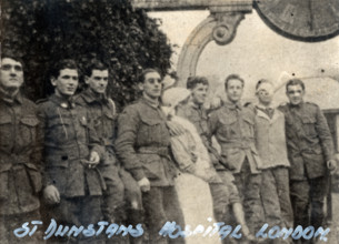 Frank Morris and other blinded soldiers c1918. Creator: Unknown.
