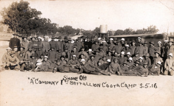 'A' Company 1st Battalion Coota Camp Postcard, Cootamundra, 3 May 1916. Creator: Unknown.