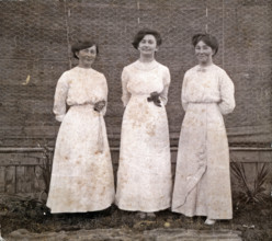 Newland sisters, Grace, Ethel and Nell. Ethel in the centre, c1900s. Creator: Unknown.