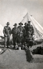 Australians in front of tent at Aerodrome, Egypt, 1916. Creator: Unknown.