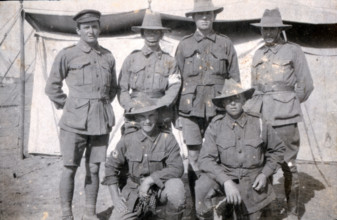 Australians in front of tent, Tel-el-Kebir. Egypt, 1916. Creator: Unknown.