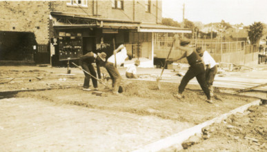 Road construction on Ourimbah Road, Mosman, 1930s. Creator: Unknown.