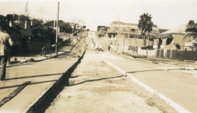 Road construction on Ourimbah Road, Mosman, 1930s. Creator: Unknown.