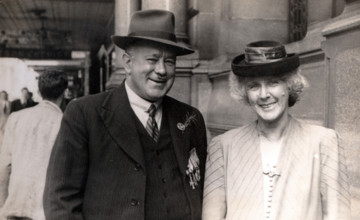 Frank and Phyllis Page, Anzac Day march, year unknown. Creator: Unknown.