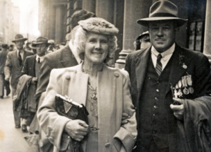 Frank and Phyllis Page, Anzac Day march, year unknown. Creator: Unknown.
