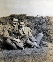 Frank Page with his son, Thomas. Creator: Unknown.