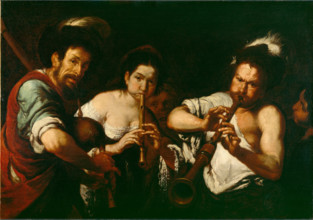 Street Musicians, c1630. Creator: Bernardo Strozzi.