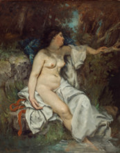 Bather Sleeping by a Brook, 1845. Creator: Gustave Courbet.