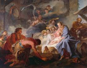 The Adoration of the Shepherds, 1745. Creator: Jean Baptiste Marie Pierre.