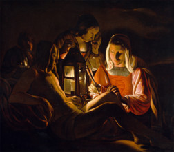 Saint Sebastian Nursed by Saint Irene, 17th century. Creator: Workshop of Georges de La Tour (1593-1652).