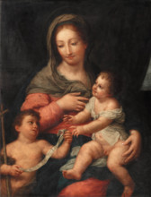 Madonna and Child with the Young Saint John the Baptist, probably late 18th century. Creator: Manner of Carlo Maratta (1625-1713).