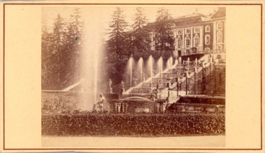 Petrodvorets, Grand Palace, mid-19th century. Creator: Alfred Lorens.