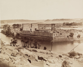 View of the Island of Philae from the South West, between 1860 and 1903. Creator: Antonio Beato.